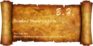 Bumbu Henrietta névjegykártya